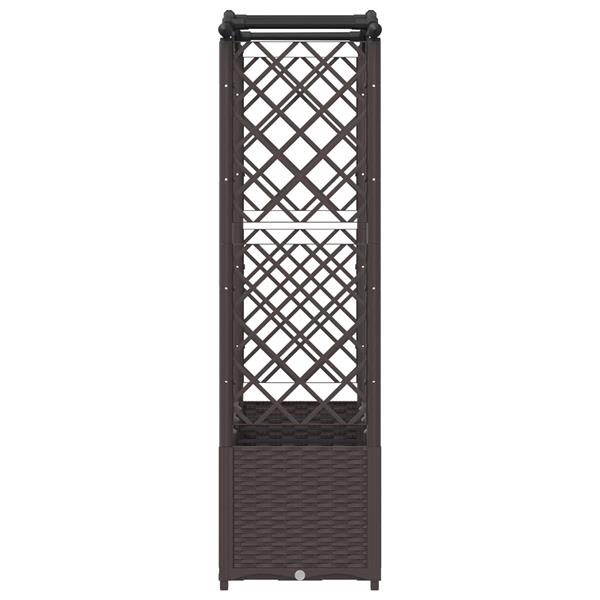 Grote foto vidaxl verhoogd bed met trellis en dak bruin 204 x 40 x 138 cm pp tuin en terras overige tuin en terras