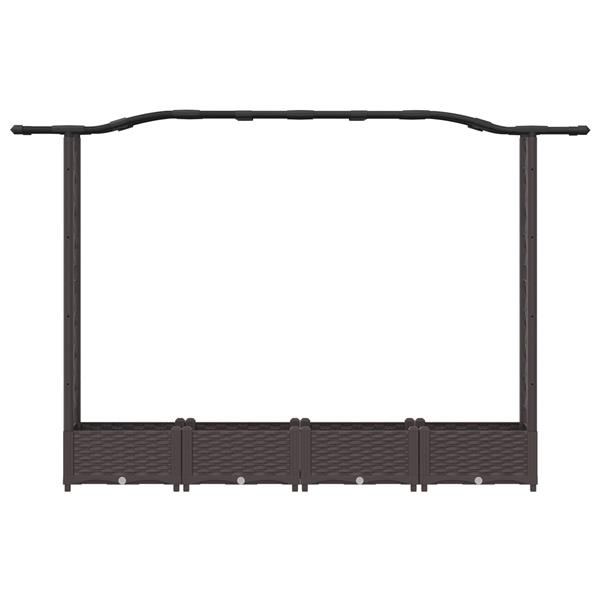 Grote foto vidaxl verhoogd bed met trellis en dak bruin 207 x 40 x 123 cm pp tuin en terras overige tuin en terras