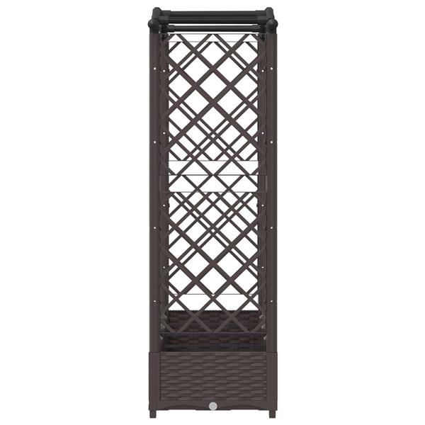 Grote foto vidaxl verhoogd bed met trellis en dak bruin 207 x 40 x 123 cm pp tuin en terras overige tuin en terras