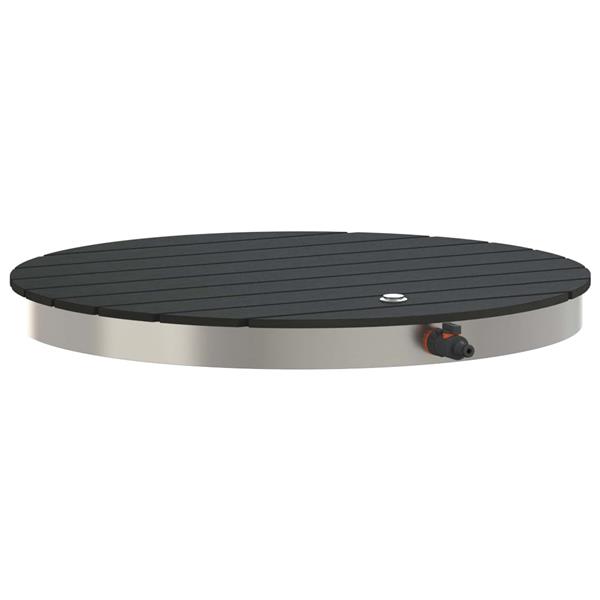Grote foto vidaxl tuin vloershower wpc en rvs 201 antraciet tuin en terras zwembaden toebehoren