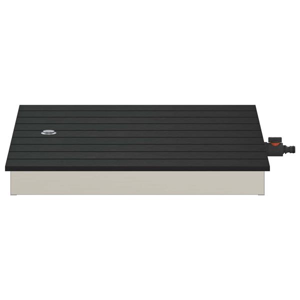Grote foto vidaxl tuin vloershower wpc en rvs 201 antraciet tuin en terras zwembaden toebehoren