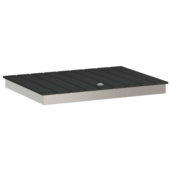 Grote foto vidaxl tuin vloershower wpc en rvs 201 antraciet tuin en terras zwembaden toebehoren