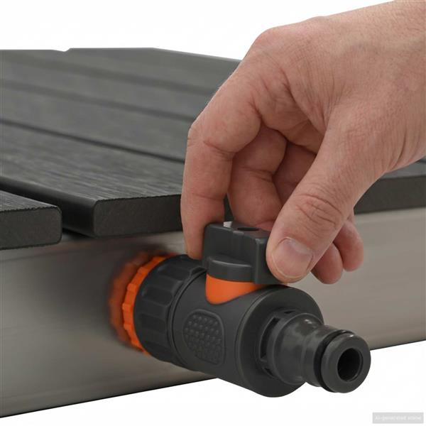 Grote foto vidaxl tuin vloershower wpc en rvs 201 antraciet tuin en terras zwembaden toebehoren