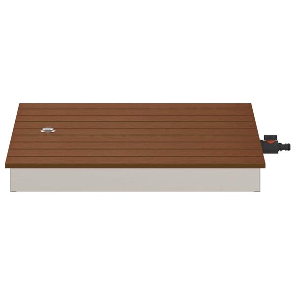 Grote foto vidaxl tuin vloershower wpc en rvs 201 bruin tuin en terras zwembaden toebehoren
