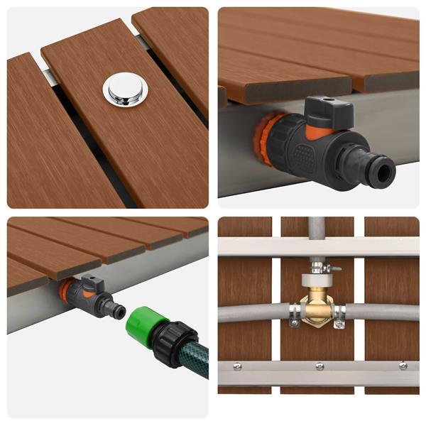 Grote foto vidaxl tuin vloershower wpc en rvs 201 bruin tuin en terras zwembaden toebehoren