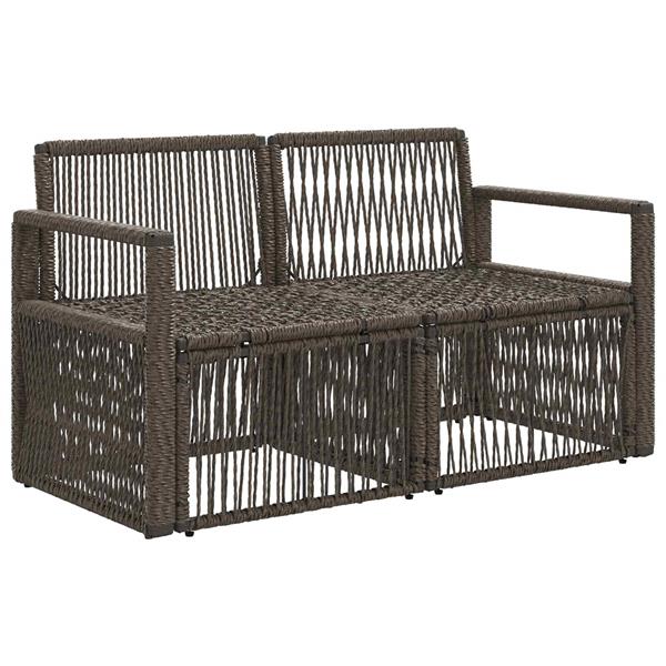 Grote foto vidaxl tuinbank 2 aantal zitplaatsen grijs poly rattan tuin en terras tuinmeubelen