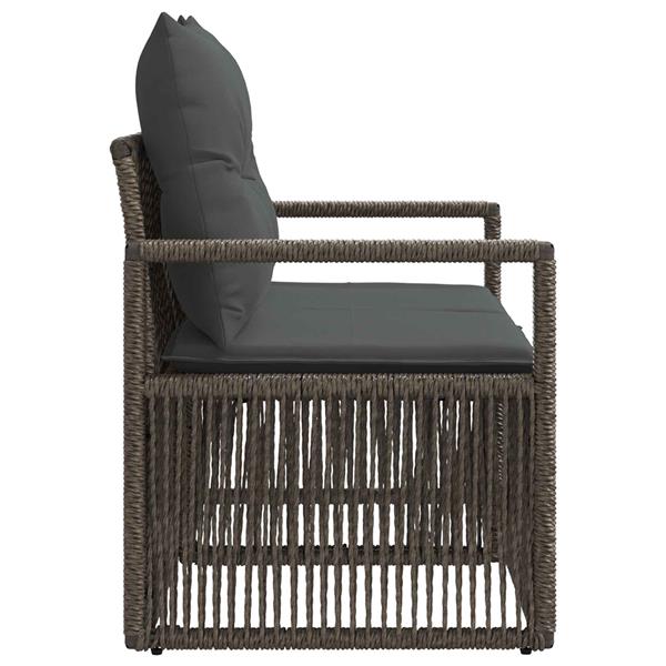 Grote foto vidaxl tuinbank 2 aantal zitplaatsen grijs poly rattan tuin en terras tuinmeubelen