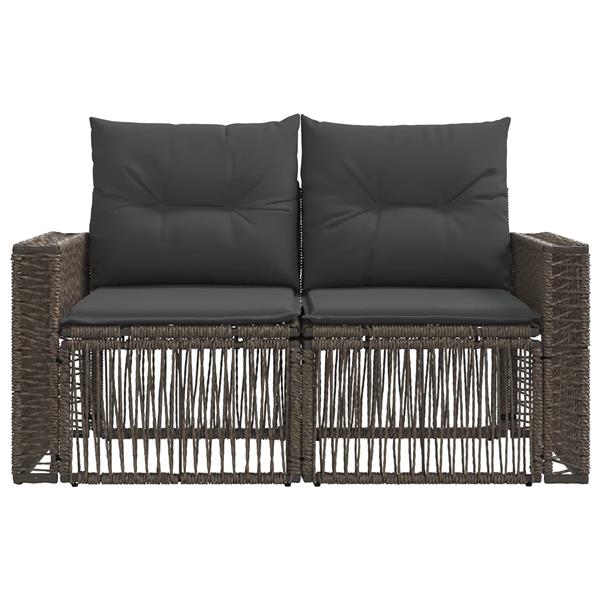 Grote foto vidaxl tuinbank 2 aantal zitplaatsen grijs poly rattan tuin en terras tuinmeubelen