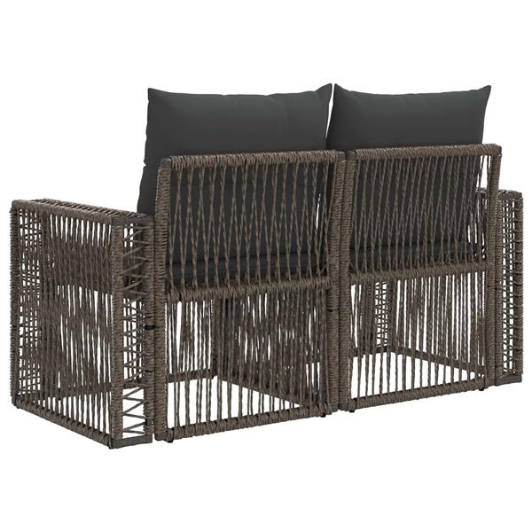 Grote foto vidaxl tuinbank 2 aantal zitplaatsen grijs poly rattan tuin en terras tuinmeubelen