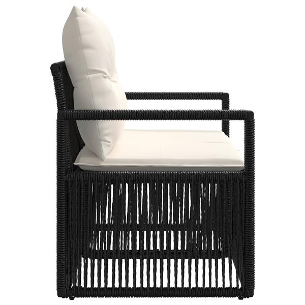 Grote foto vidaxl tuinbank 2 aantal zitplaatsen zwart poly rattan tuin en terras tuinmeubelen