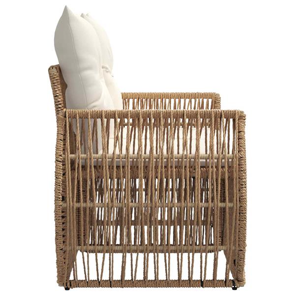 Grote foto vidaxl tuinbank 2 aantal zitplaatsen beige poly rattan tuin en terras tuinmeubelen