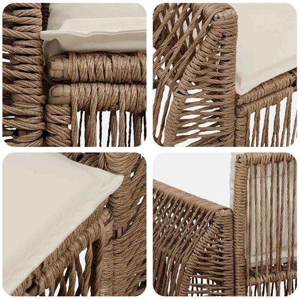 Grote foto vidaxl tuinbank 2 aantal zitplaatsen beige poly rattan tuin en terras tuinmeubelen