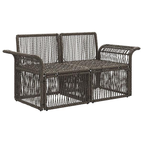 Grote foto vidaxl tuinbank 2 aantal zitplaatsen grijs poly rattan tuin en terras tuinmeubelen