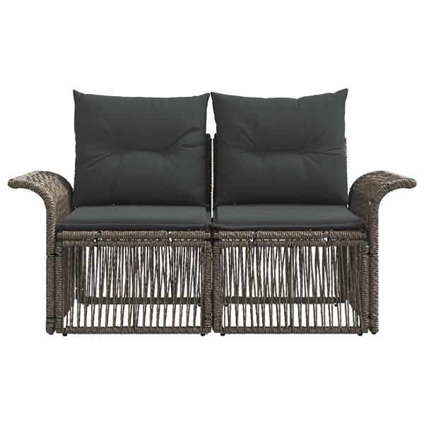 Grote foto vidaxl tuinbank 2 aantal zitplaatsen grijs poly rattan tuin en terras tuinmeubelen