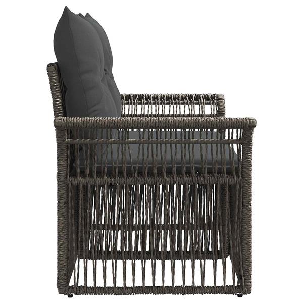 Grote foto vidaxl tuinbank 2 aantal zitplaatsen grijs poly rattan tuin en terras tuinmeubelen