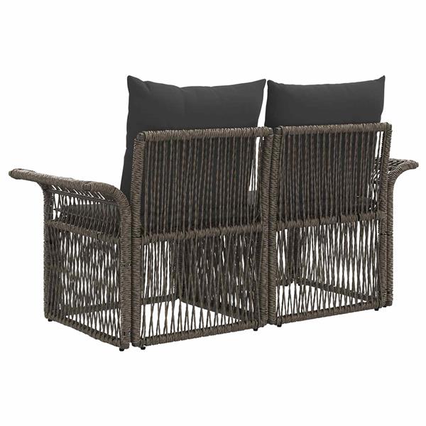 Grote foto vidaxl tuinbank 2 aantal zitplaatsen grijs poly rattan tuin en terras tuinmeubelen