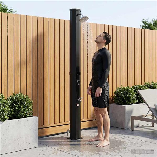 Grote foto vidaxl zonne douche met douchekop en kraan 40 l pvc abs zinklegering tuin en terras zwembaden toebehoren