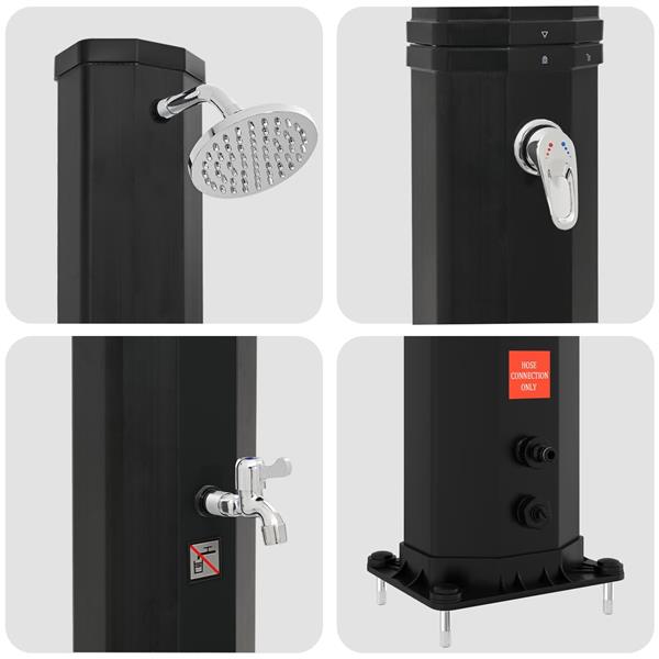 Grote foto vidaxl zonne douche met douchekop en kraan 40 l pvc abs zinklegering tuin en terras zwembaden toebehoren