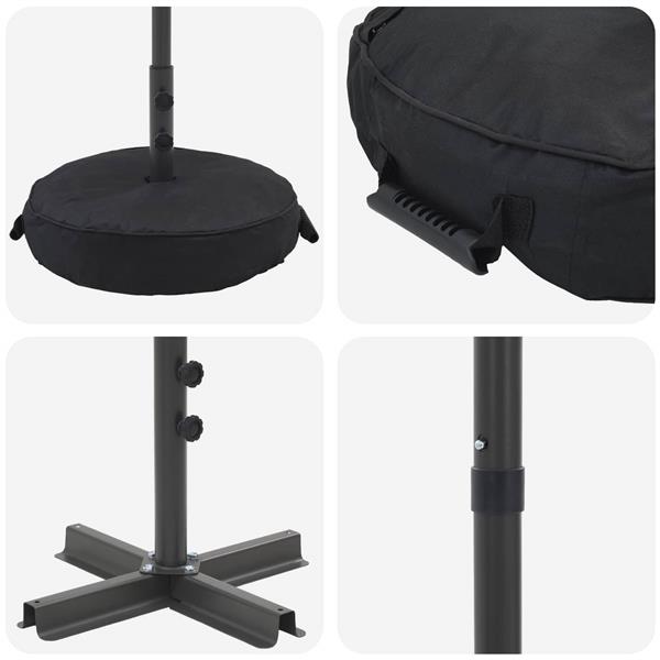 Grote foto vidaxl tuinparasol met basis 300 x 300 cm polyester rechthoekig tuin en terras overige tuin en terras