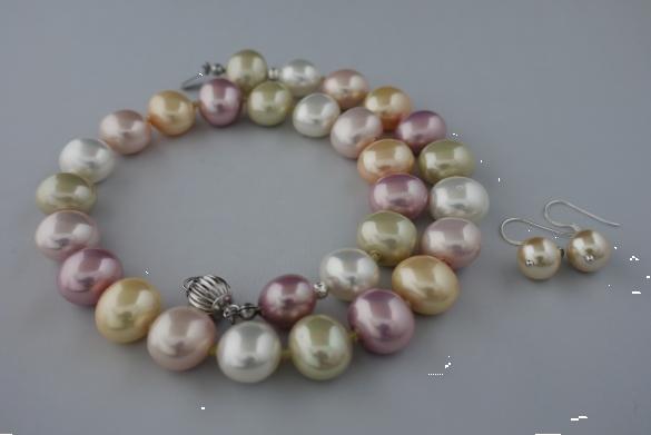 Grote foto shell pearl ketting oorhanger set sieraden tassen en uiterlijk kettingen