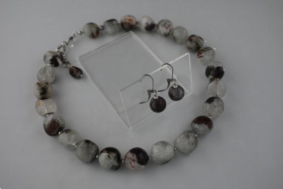 Grote foto lodoliet ketting oorhanger set sieraden tassen en uiterlijk kettingen