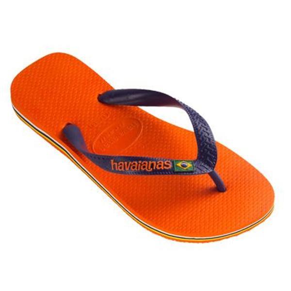 Grote foto havaianas slippers brasil logo m 45 46 oranje navy kleding dames schoenen