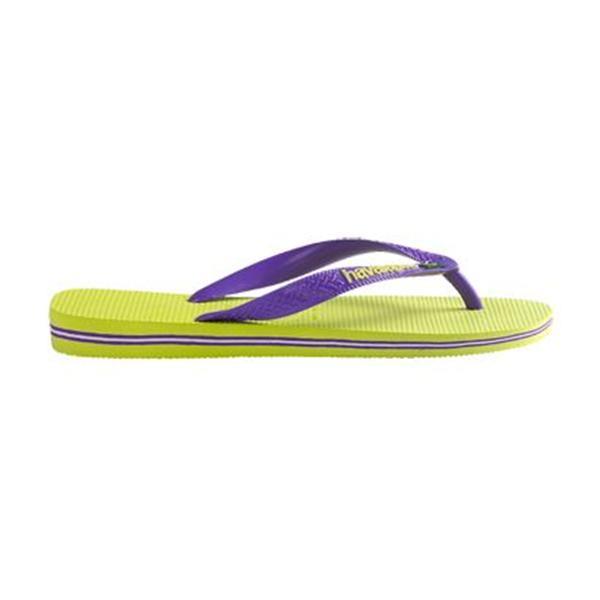 Grote foto havaianas slippers brasil logo 45 6 neongeel paars kleding dames schoenen