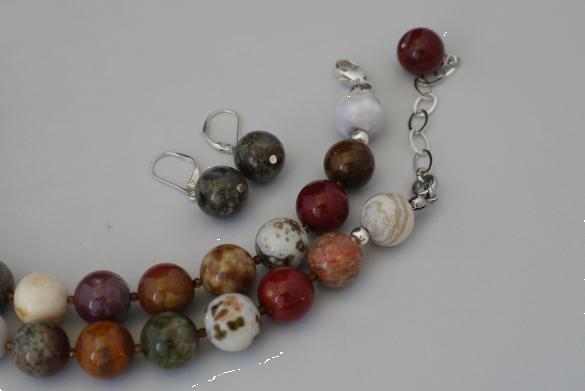 Grote foto oceaan jaspis ketting oorhanger set sieraden tassen en uiterlijk kettingen