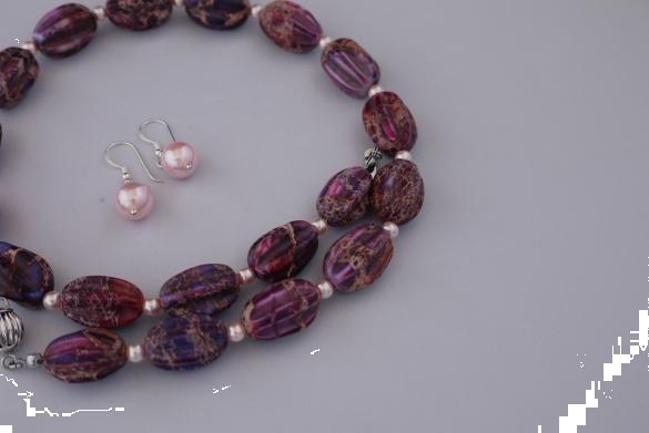 Grote foto impearial jaspis shellpearls set sieraden tassen en uiterlijk kettingen