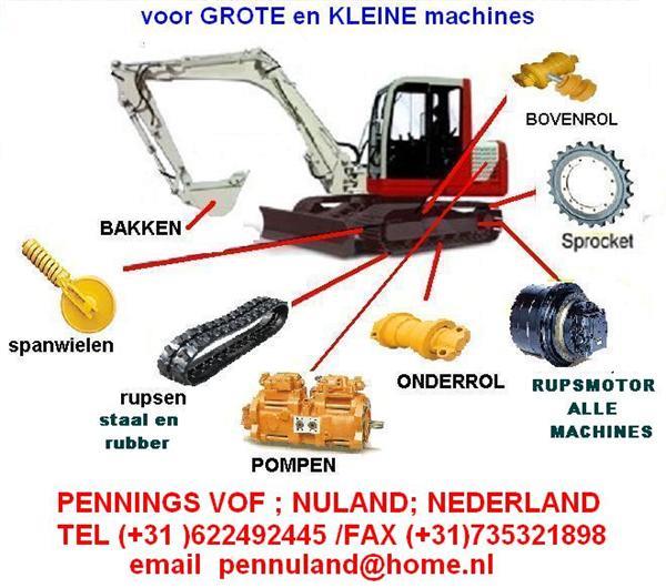 Grote foto rups rol sprocket tandwiel spanwiel alle gravers agrarisch graafmachines