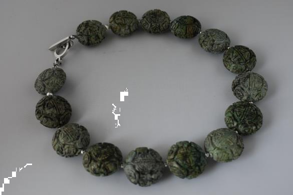 Grote foto jade gekerfd 25 x 10 mm ketting oorhanger set sieraden tassen en uiterlijk kettingen
