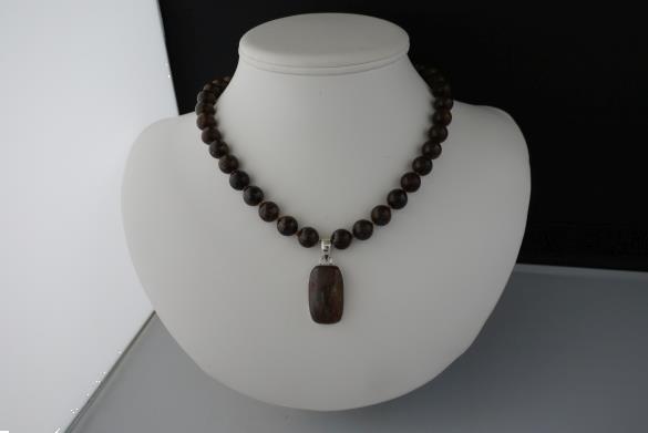Grote foto bronsiet en opaal boulder ketting oorhanger set sieraden tassen en uiterlijk kettingen