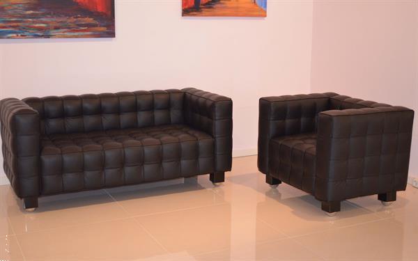 Grote foto hoffmann bank 1 2 3 zit chair fauteuil leer huis en inrichting bankstellen