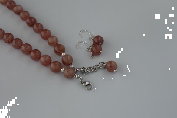 Grote foto robijnkwarts ketting oorhanger set sieraden tassen en uiterlijk kettingen