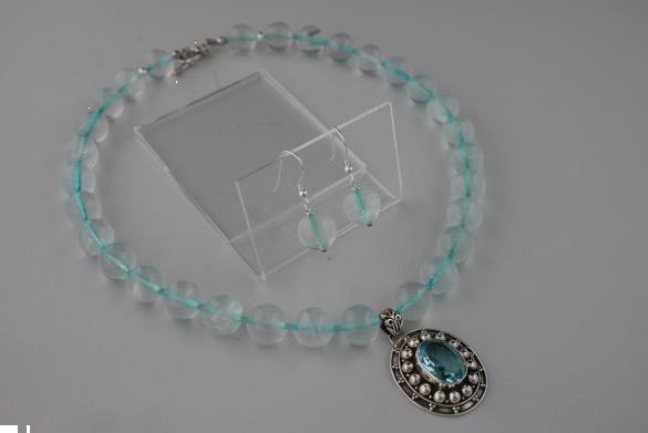 Grote foto topaas ketting oorhanger set sieraden tassen en uiterlijk kettingen