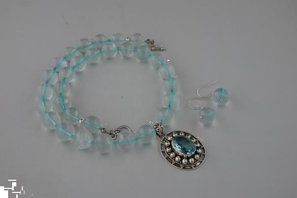 Grote foto topaas ketting oorhanger set sieraden tassen en uiterlijk kettingen