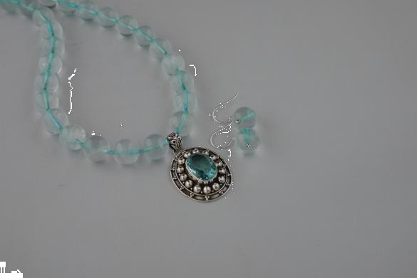 Grote foto topaas ketting oorhanger set sieraden tassen en uiterlijk kettingen