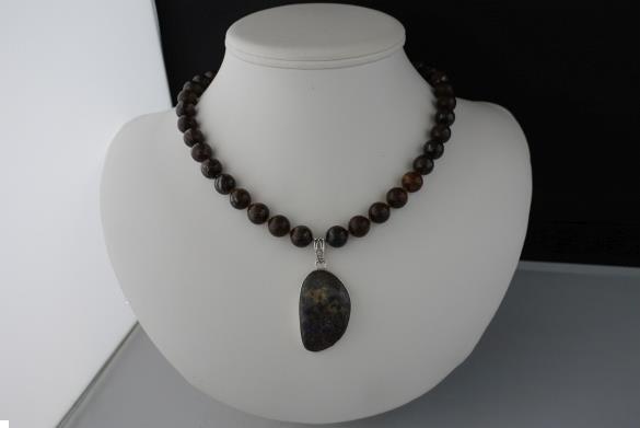 Grote foto opaal boulder bronziet ketting oorhanger set sieraden tassen en uiterlijk kettingen