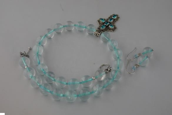 Grote foto topaas 12mm ketting oorhanger set sieraden tassen en uiterlijk kettingen