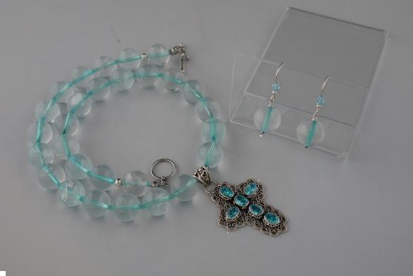 Grote foto topaas 12mm ketting oorhanger set sieraden tassen en uiterlijk kettingen