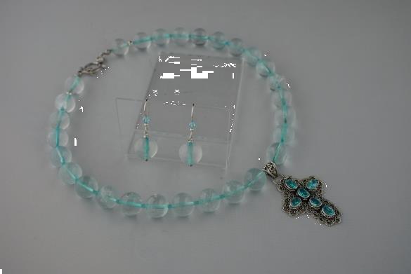 Grote foto topaas 12mm ketting oorhanger set sieraden tassen en uiterlijk kettingen