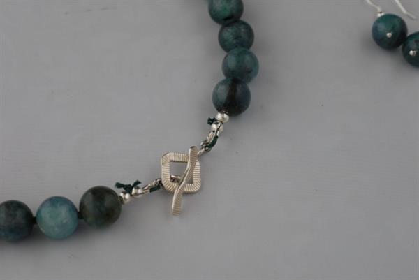 Grote foto cyaniet ketting oorhanger set sieraden tassen en uiterlijk kettingen