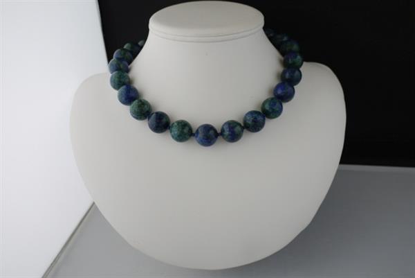 Grote foto chrysocolla lapis lazuli ketting oorhanger set sieraden tassen en uiterlijk kettingen