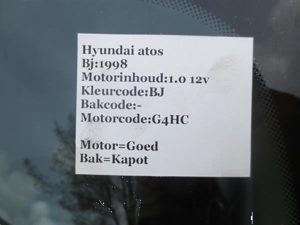 Grote foto hyundai atos 1.0 16v 1998 onderdelen auto onderdelen carrosserie en plaatwerk