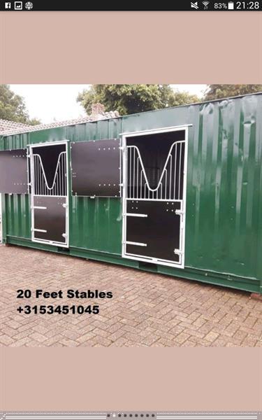 Grote foto paardenstalcontainer 6 meter compleet dieren en toebehoren stalling en weidegang