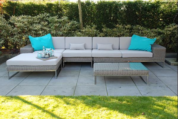 Grote foto loungeset lounge tuin terras wicker grijs nieuw. tuin en terras tuinmeubelen