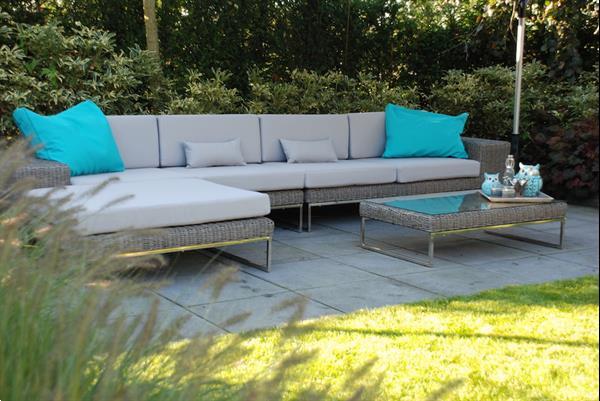 Grote foto loungeset lounge tuin terras wicker grijs nieuw. tuin en terras tuinmeubelen