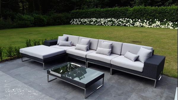 Grote foto loungeset lounge tuin terras wicker zwart nieuw. tuin en terras tuinmeubelen