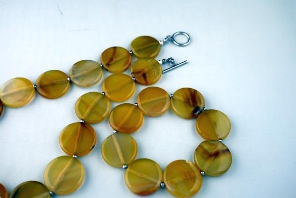 Grote foto gele agaat ketting armband set sieraden tassen en uiterlijk kettingen