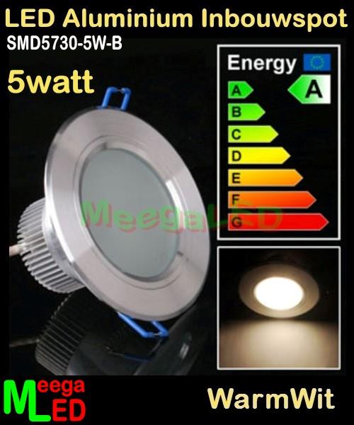 Grote foto led aluminium paneel inbouwspot 5 watt warmwit 5w huis en inrichting led verlichting